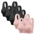 thumbnail image 1 of Aofany 5PC Bras for Older Women Front Closure Bras Push Up Bra No Underwire Plus Size Front Button Bra 36B/C-46B/C, 1 of 8