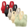 thumbnail image 1 of Aofany 5PC Bras for Older Women Front Closure Bras Push Up Bra No Underwire Plus Size Front Button Bra 36B/C-46B/C, 1 of 7