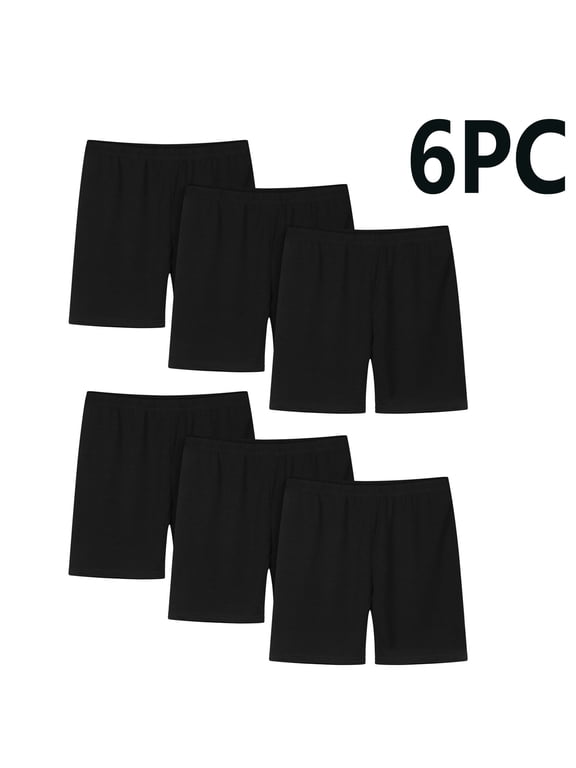 6-Pack Girls Biker Shorts Soft Comfortable Girls Safety Short Under Dress Dance Thin Leggings Bike Short for Toddler Sizes 2-14T