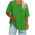 thumbnail image 1 of Aofany Womens Plus Size T-shirt Women's Fashion Casual Gradient V-neck Short Sleeve Loose Tops, 1 of 4