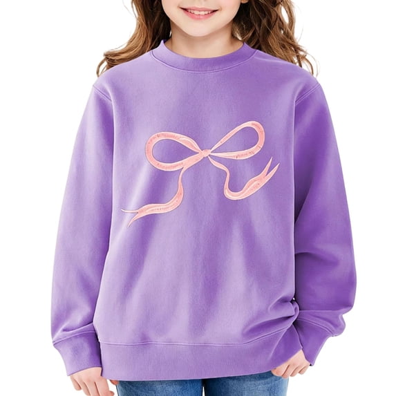 Aofany Baby Girl Sweatshirt Crew Neck Long Sleeve Pullover Tops Toddler Kids Fleece Lined Sweatshirts, 2-13T