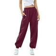 thumbnail image 1 of Aofany Baggy Sweatpants for Women Running Pants High Waist Sporty Gym Athletic Fit Jogger Pants Lounge Trousers With Pockets, 1 of 7