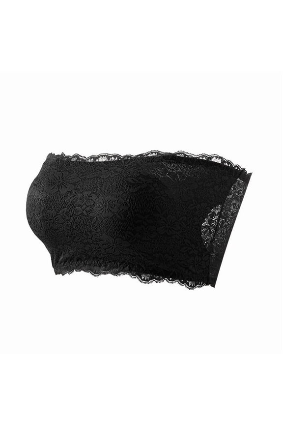 Bandeau Bra Strapless Bra Ladies Seamless Tube Top Lace Beauty Back Chest Wrapping Underwear Seamless Bras Wireless Bras for Women, S-5XL