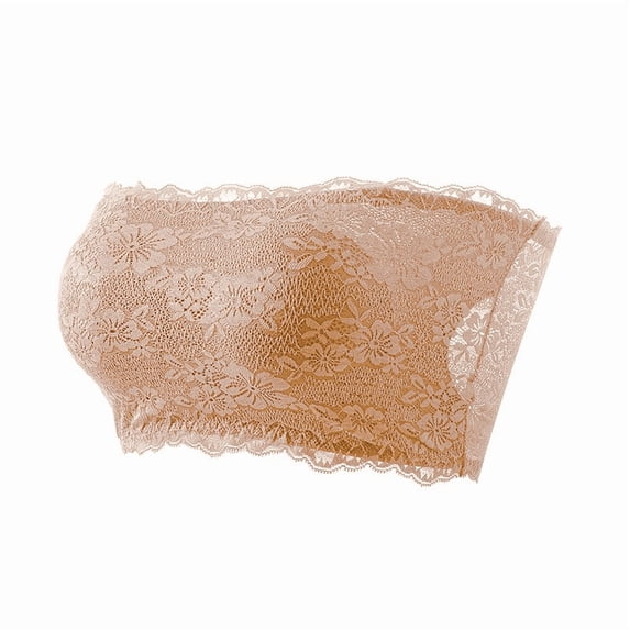 Aofany Bandeau Bra Strapless Bra Ladies Seamless Tube Top Lace Beauty Back Chest Wrapping Underwear Seamless Bras Wireless Bras for Women, S-5XL