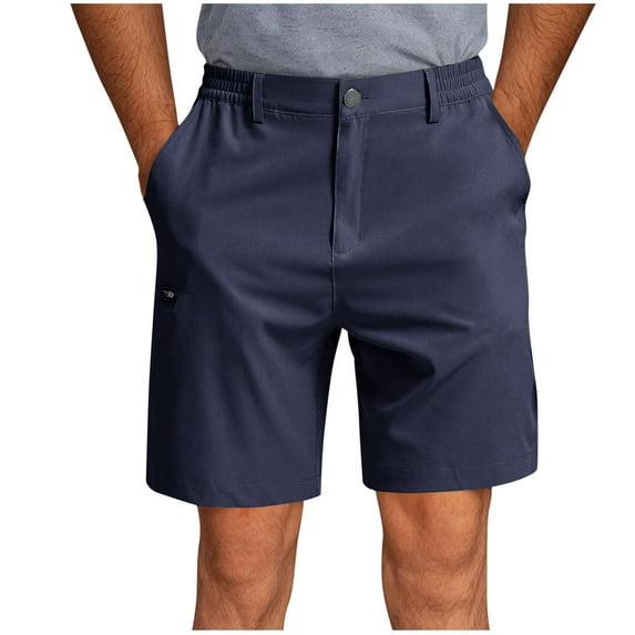 Aofany Big and Tall Cargo Shorts for Men Solid Color Multi Pocket Zipper Elastic Waist Straight Tube Outdoor Shorts Work Shorts