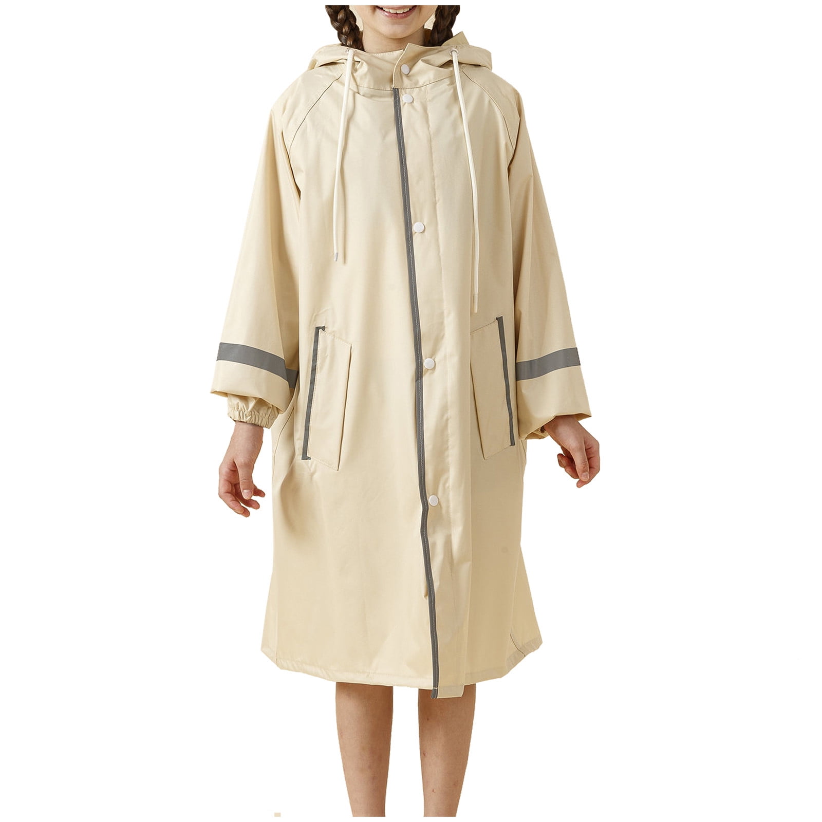 Boys Girls Rain Jackets Lightweight water rainproof Hooded Raincoats Windbreakers for Kids Coat Outerwear Children Clothing Spring Fall Jacket With Pockets 8-17 Years