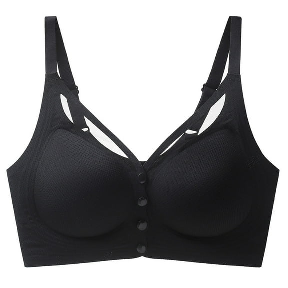 Aofany Bras for Women Bra for Senior Front Closure Breathable Everyday Bra for Seniors Wirefree Push Up Bras for Older Women Bralettes for Women, 34B/C-46B/C