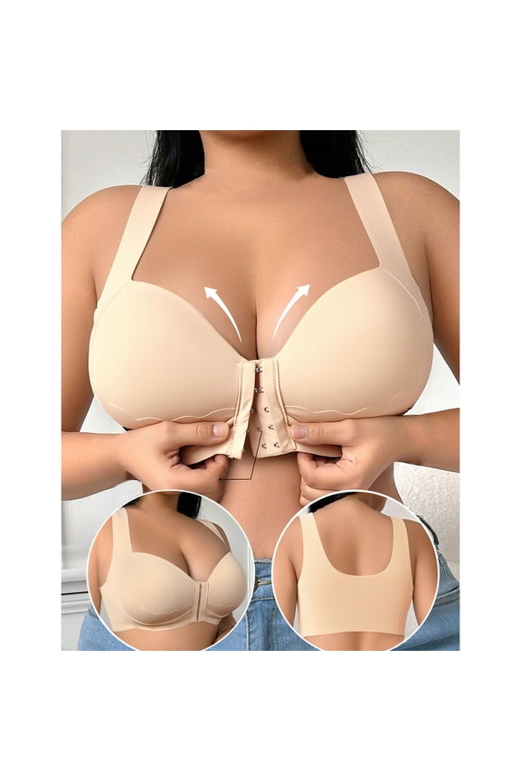 Bras for Women Plus Size Front Closure Everyday Bras Comfy Full Coverage Support Bralette Comfort No Underwire Push Up Bras for Big Breast 38B/C-46B/C