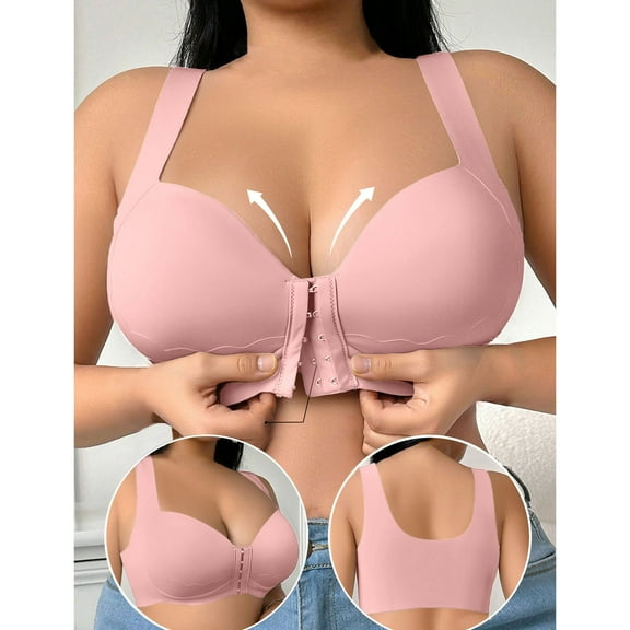 Aofany Bras for Women Plus Size Front Closure Everyday Bras Comfy Full Coverage Support Bralette Comfort No Underwire Push Up Bras for Big Breast 38B/C-46B/C