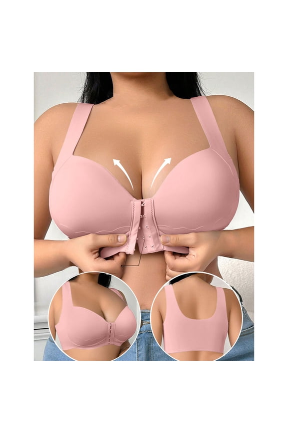 Bras for Women Plus Size Front Closure Everyday Bras Comfy Full Coverage Support Bralette Comfort No Underwire Push Up Bras for Big Breast 38B/C-46B/C
