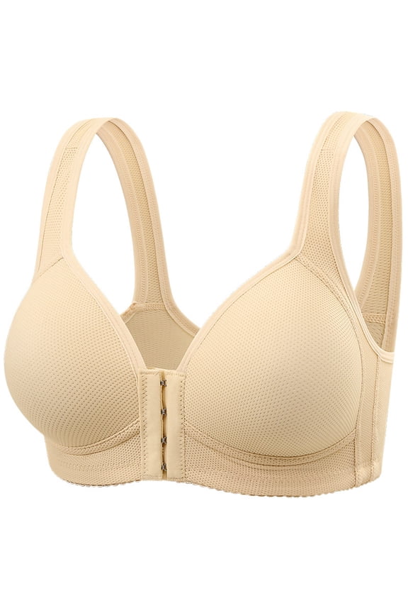 Bras for Women Seamless Bras for Women Front Closure Bras for Seniors Plus Size Full Coverage No Wire Bras Push Up Wireless Bras for Women, 36B/C-44B/C