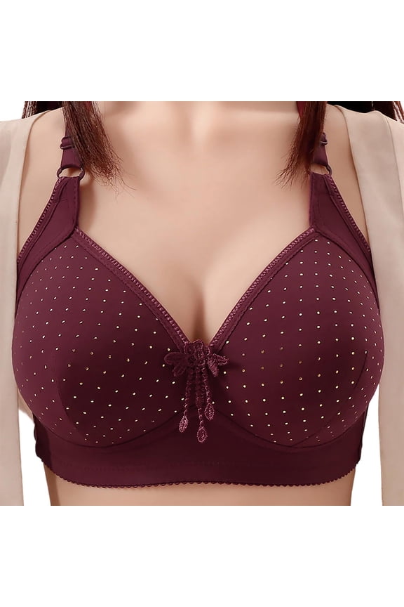 Bras for Women No Underwire Bras for Women Full Coverage Supportive Lightly Lined Bra Wireless Bras Push Up Bras for Women, 38B/C-44B/C