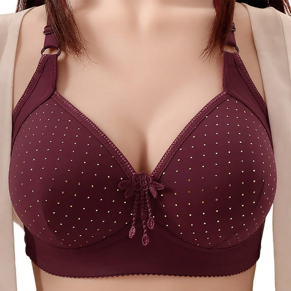 Aofany Bras for Women No Underwire Bras for Women Full Coverage Supportive Lightly Lined Bra Wireless Bras Push Up Bras for Women, 38B/C-44B/C