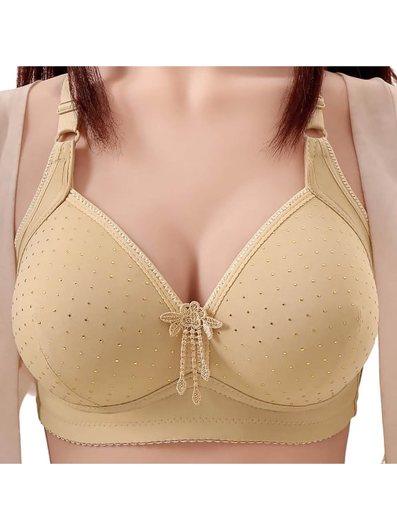 Bras for Women No Underwire Bras for Women Full Coverage Supportive Lightly Lined Bra Wireless Bras Push Up Bras for Women, 38B/C-44B/C