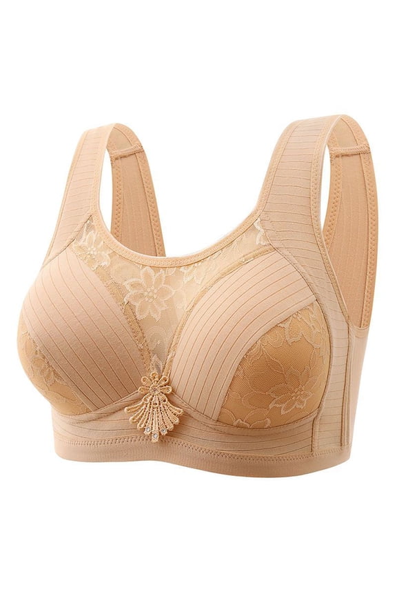 Bras for Women Plus Size, Full Coverage T-Shirt Bra with No Underwire & Wide Strap Everyday Bras, 36B/C-42B/C