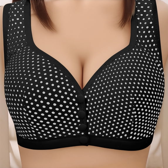 Aofany Bras for Women Wireless Bra For Senior Front Closure Breathable Bra Wirefree Bras For Older Women Plus Size Bra Seamless Bras, 36B/C-44B/C