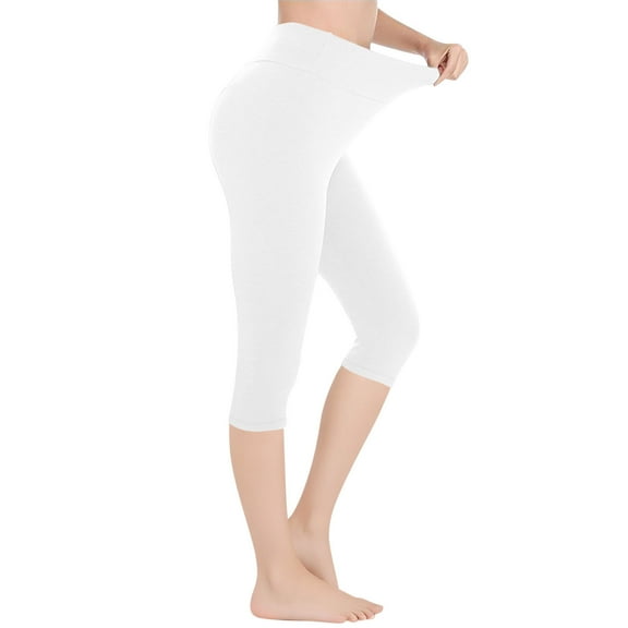 Aofany Capri Pants For Women Summer Plus Size Yoga Workout Leggings High Waist Stretch Cropped Capris Pants