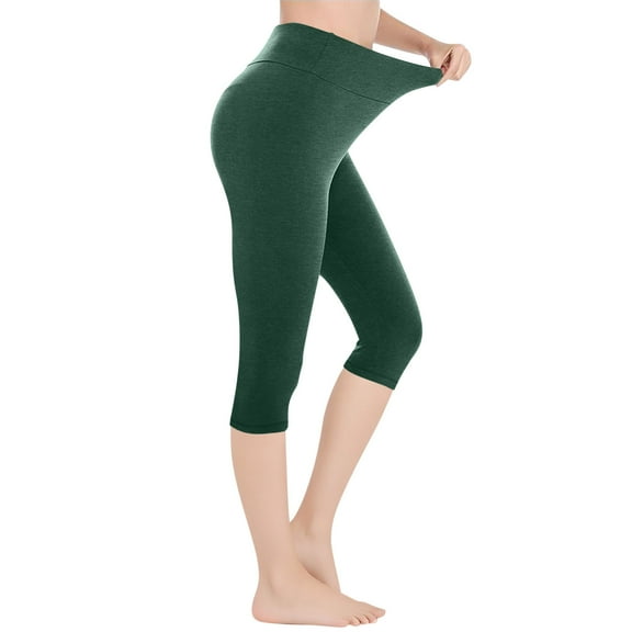 Aofany Capri Pants For Women Summer Plus Size Yoga Workout Leggings High Waist Stretch Cropped Capris Pants