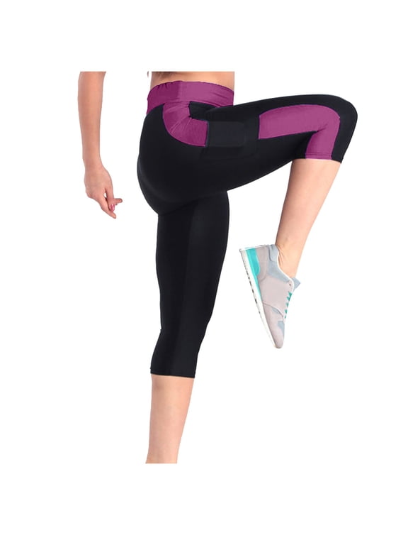 Capri Pants for Women Summer Elastic Waist Workout Stretch Capris Gym Yoga Leggings with Pockets