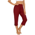 thumbnail image 1 of Aofany Capris Pants for Women High Waist Yoga Pants Women Athleisure Straight Legs with Pockets, 1 of 5