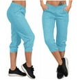 thumbnail image 1 of Aofany Capris Pants for Women High Waisted Lightweight Pants Summer Casual Joggers with Pockets, 1 of 7