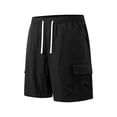 thumbnail image 1 of Aofany Cargo Shorts for Men, 2025 Summer Casual Elastic Waist Drawstring Bermuda Shorts Loose Fit Knee Length Shorts with Multi Pockets, 1 of 7