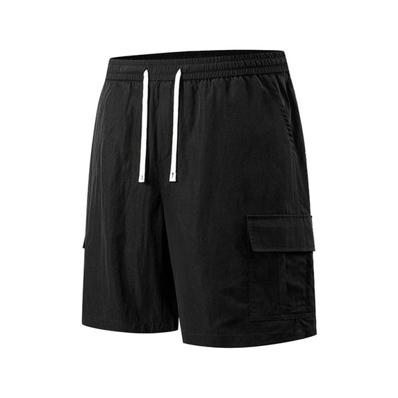 Aofany Cargo Shorts for Men, 2025 Summer Casual Elastic Waist Drawstring Bermuda Shorts Loose Fit Knee Length Shorts with Multi Pockets