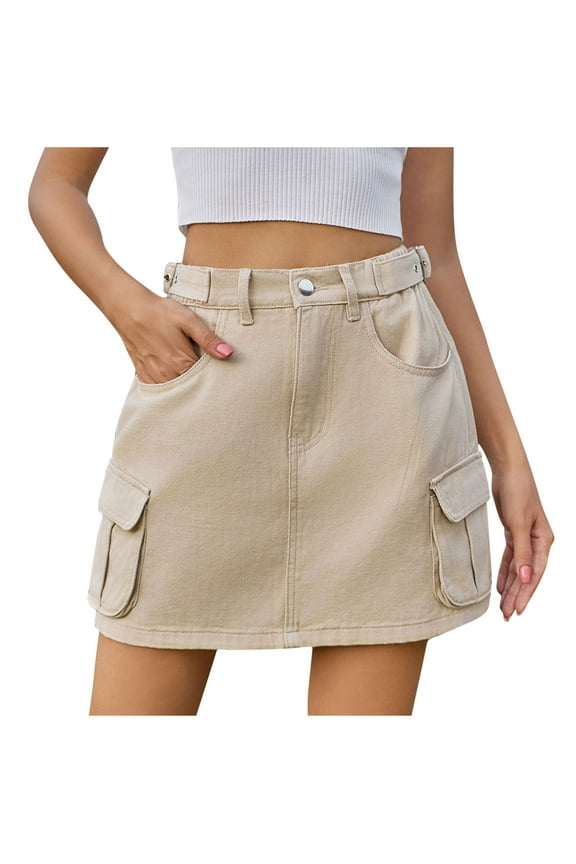 Cargo Skirts for Women Short Mini Skort Skirts Summer High Rise Plain Pencil Skirts Workwear Dress Athletic Beachwear