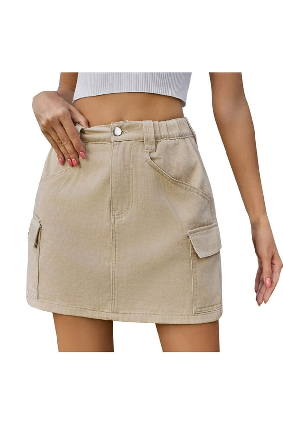 Cargo Skirts for Women Short Mini Skort Skirts Summer High Rise Plain Pencil Skirts Workwear Dress