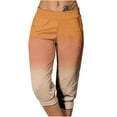 thumbnail image 1 of Aofany Casual Capris for Women Elastic Waist Capri Pants with Pocket Summer Gradient Jogger Workout Pants, 1 of 6