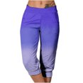 thumbnail image 1 of Aofany Casual Capris for Women Elastic Waist Capri Pants with Pocket Summer Gradient Jogger Workout Pants, 1 of 6