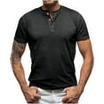 thumbnail image 1 of Aofany Casual Classic Men's T-Shirt Summer Short Sleeve Henley Shirts Men Loose Button Tee Tops Loungewear, 1 of 5