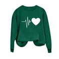 thumbnail image 1 of Aofany Casual Womens Sweatshirts Crewneck Long Sleeve Tops Heart Printed Pullover Sweatshirt for Women, 1 of 3
