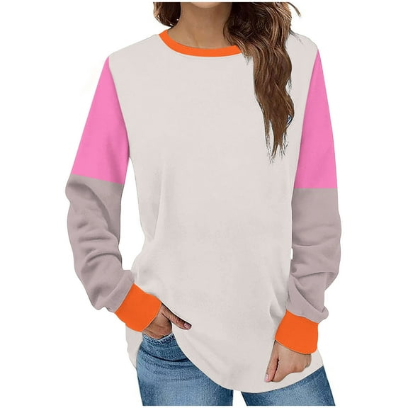 Aofany Casual Womens Sweatshirts Crewneck Long Sleeve Tops Oversized Pullover Sweatshirt for Women