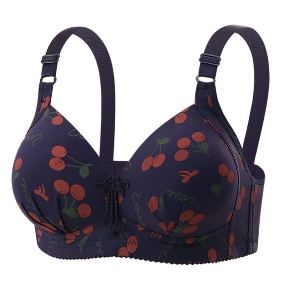 Aofany Cherry Bras for Women No Underwire Comfortable Supportive Wireless Push Up Bra Full Coverage Seamless Bralettes Lift Everyday Bras, 38B/C-44B/C