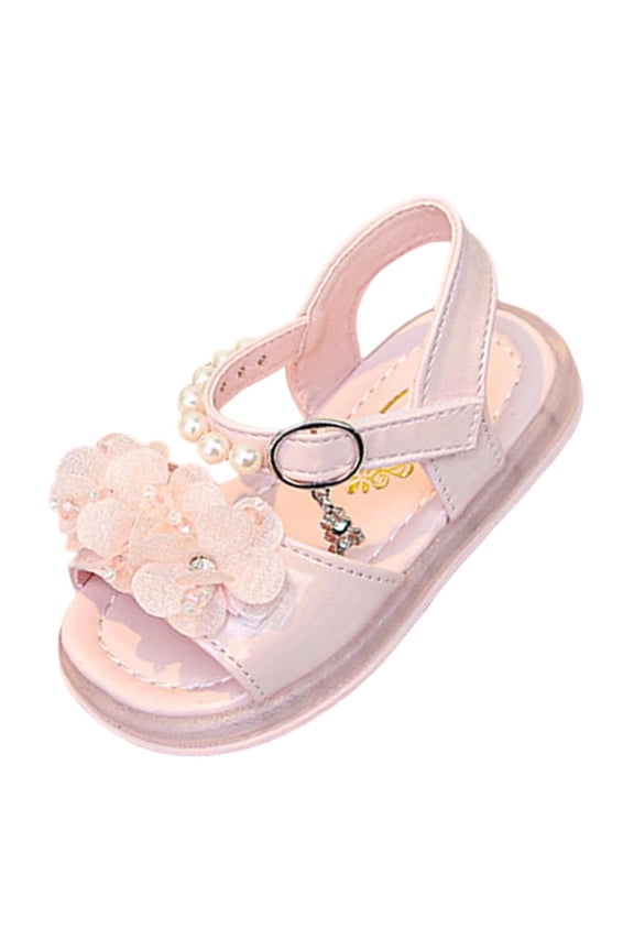 Children's Spring And Summer Fashionable Flat And Soft-Soled With Open Toes And Lights For Girls In Chinese And Large Sizes Sandals