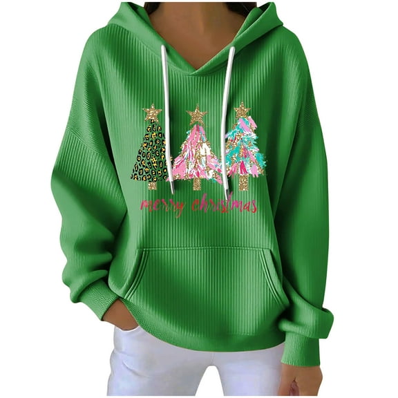 Aofany Christmas Crewneck Sweatshirt For Women Hoodied Sweatshirts Fashion 2025 Casual Xmas Printed Long Sleeve Blouse Pullover Tops