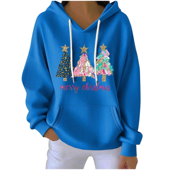 Aofany Christmas Crewneck Sweatshirt For Women Hoodied Sweatshirts Fashion 2025 Casual Xmas Printed Long Sleeve Blouse Pullover Tops