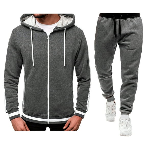 Aofany Men's Tracksuit 2 Pieces Set Full Zip Hoodie Sweatsuits Casual Long Sleeve Jackets and Drawstring Sweatpants Athletic Jogging Suits Sports Outfits
