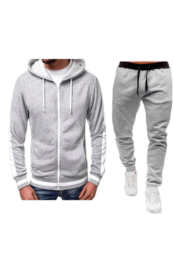 Men's Tracksuit 2 Pieces Set Full Zip Hoodie Sweatsuits Casual Long Sleeve Jackets and Drawstring Sweatpants Athletic Jogging Suits Sports Outfits