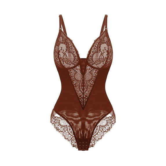 Aofany Women Soild Exquisite Lace Lingerie Bodysuit Cut-Out Sleepwear Shapewear Bodysuit