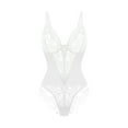 thumbnail image 1 of Aofany Women Soild Exquisite Lace Lingerie Bodysuit Cut-Out Sleepwear Shapewear Bodysuit, 1 of 2