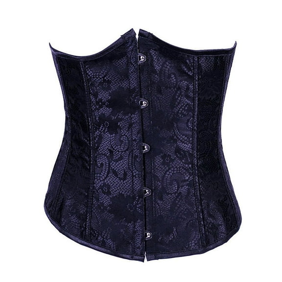 Aofany Women's Underbust Corset Satin Lace Plus Size Waist Training Corsets Push Up Lingerie Bustier Top