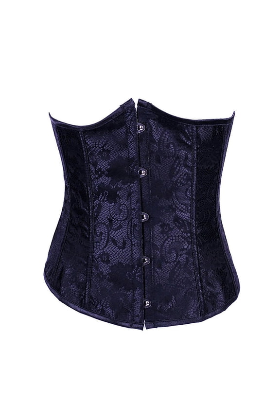 Women's Underbust Corset Satin Lace Plus Size Waist Training Corsets Push Up Lingerie Bustier Top