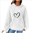 thumbnail image 1 of Aofany Cropped Sweatshirts for Women Teen Girls Hoodie Heart Print Sweatshirts Solid Color Hooded Pullover Juniors Long Sleeve Tops School Hooded For Womens, 1 of 2
