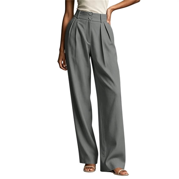 Aofany Dress Pants for Women Stretchy Straight Leg High Waisted Work Pants Business Casual Pull on Slacks Trousers with Pockets