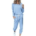 thumbnail image 1 of Aofany Fall Women Fashion Solid Color Sweat Shirt Top And Pant Tracksuit Sport Suit, 1 of 4