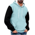thumbnail image 1 of Aofany Fashion Men Hooded Sweatshirts Comfortable Hoodie Drawstring Patchwork Pocket Tops, 1 of 4