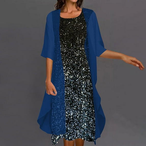 Fashion Women Casual Round Neck Sleeveless Dress Solid Coat Two-Piece Set 2 Piece Set Beach Sundress
