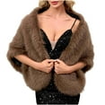 thumbnail image 1 of Aofany Faux Fur Shawl Women Winter Faux Scarf Wrap Collar Shruging for Lady Poncho Wedding Dinner Party for Women Shawl Wraps for Women, 1 of 8